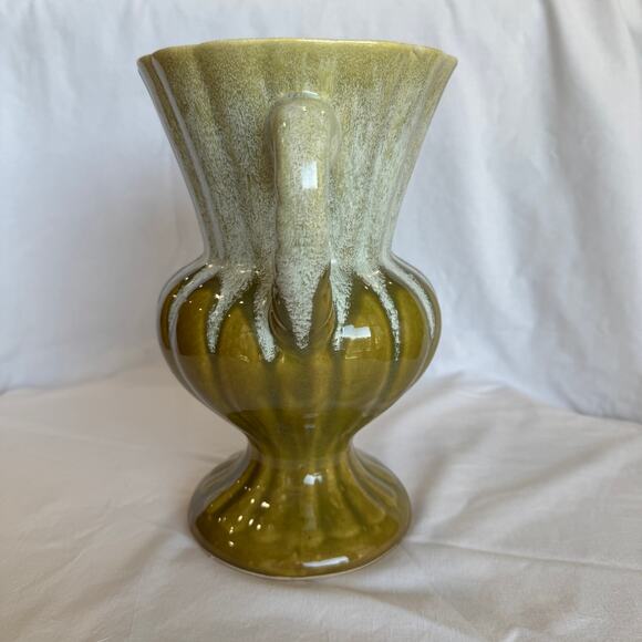 Vintage Urn Drip Glaze in Green Tones Planter 9.5 Inches - Picture 4 of 9